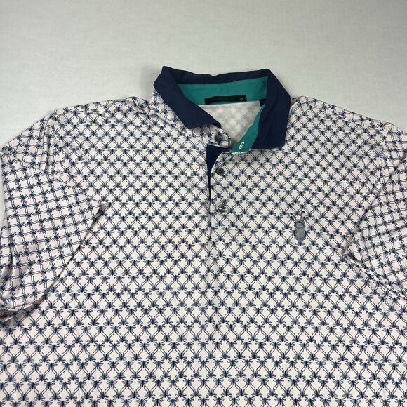 Greyson Mens Polo Shirt XL Geometric Diamond Print Performance Golf Casual Top - Picture 3 of 12